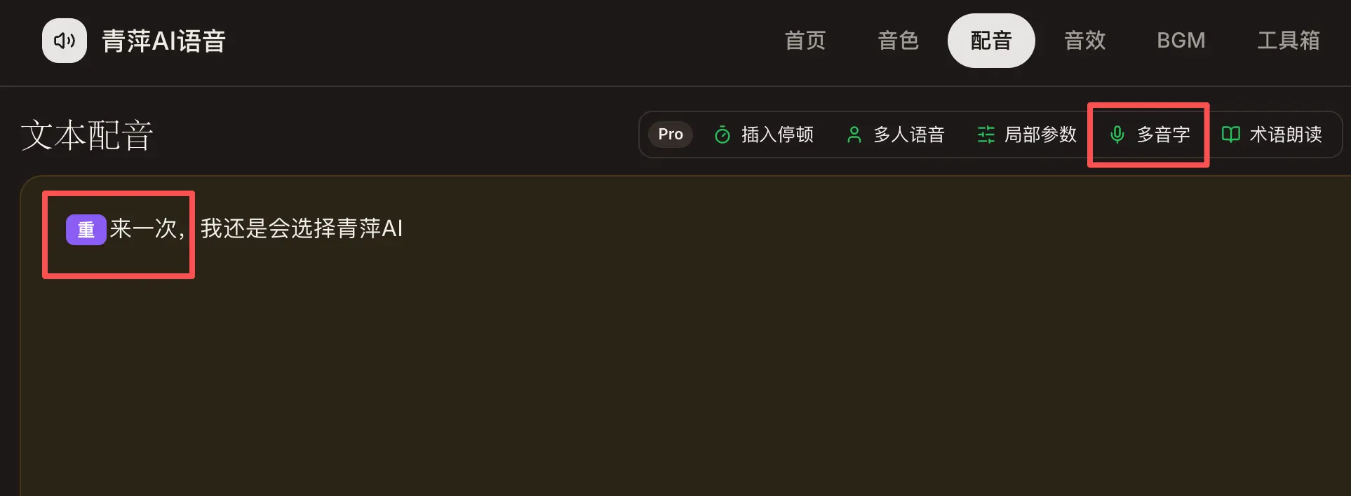 多音字示例