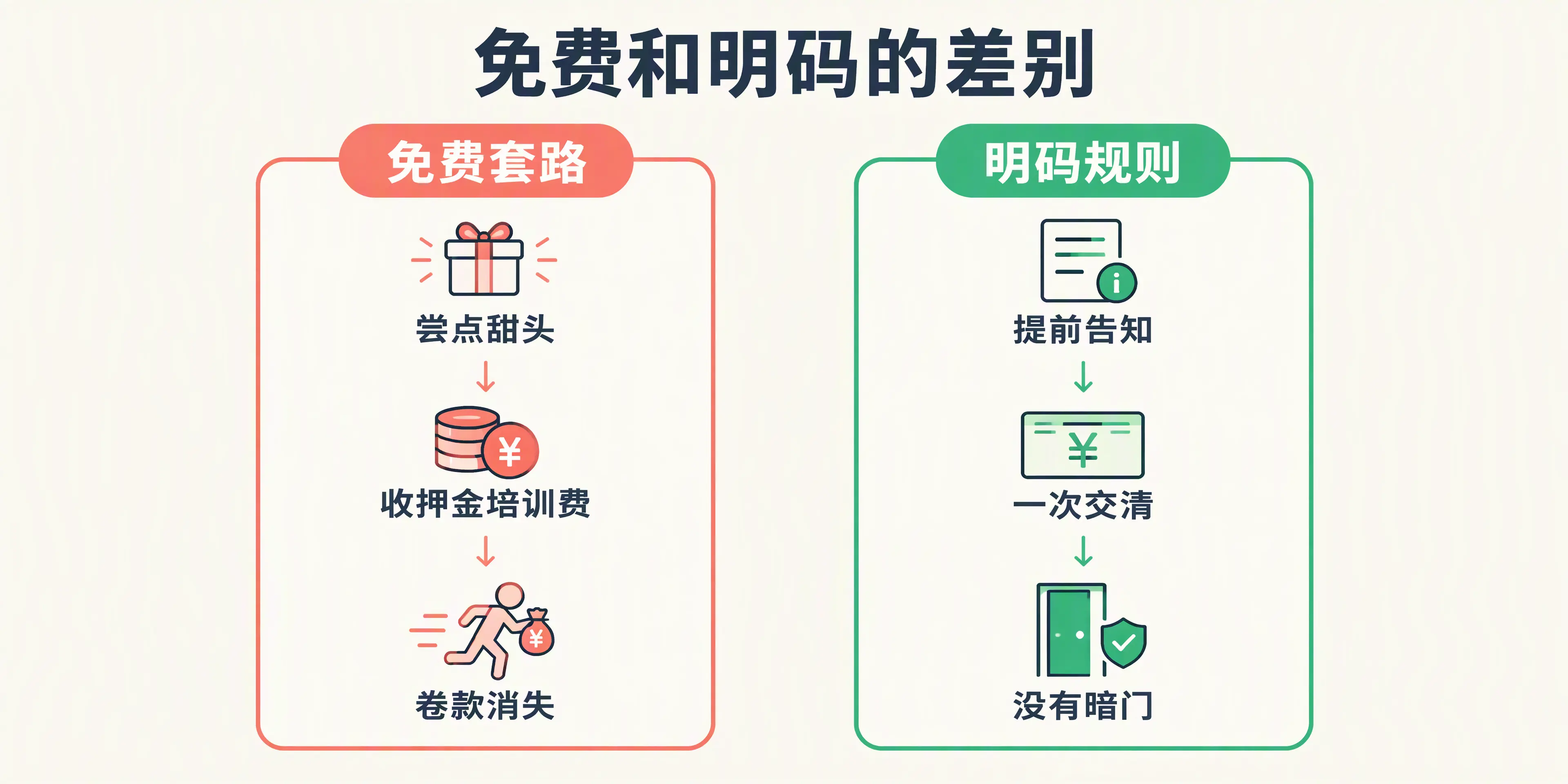 免费套路与明码规则对比