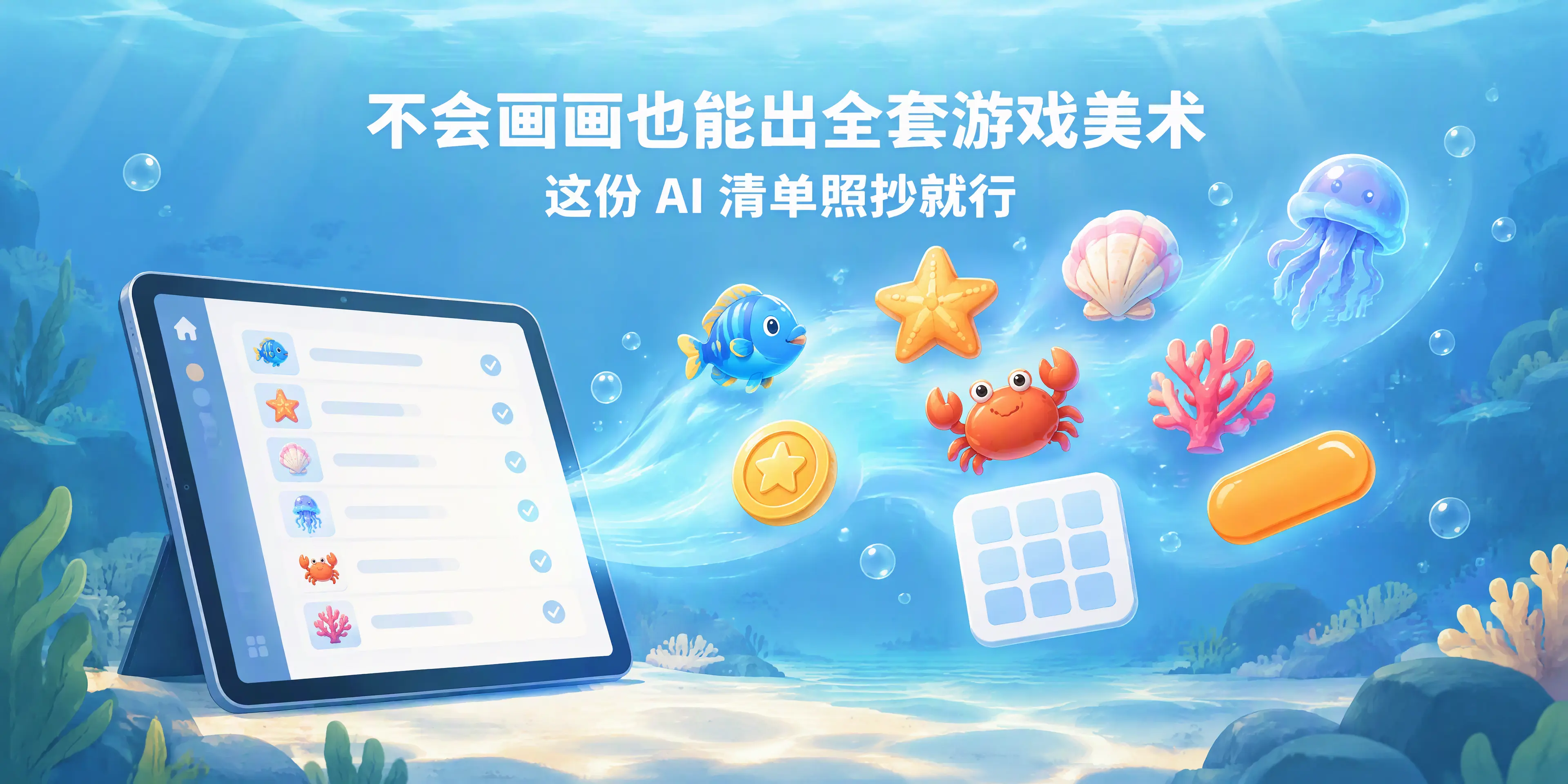 不会画画也能出全套游戏美术,这份 AI 清单照抄就行