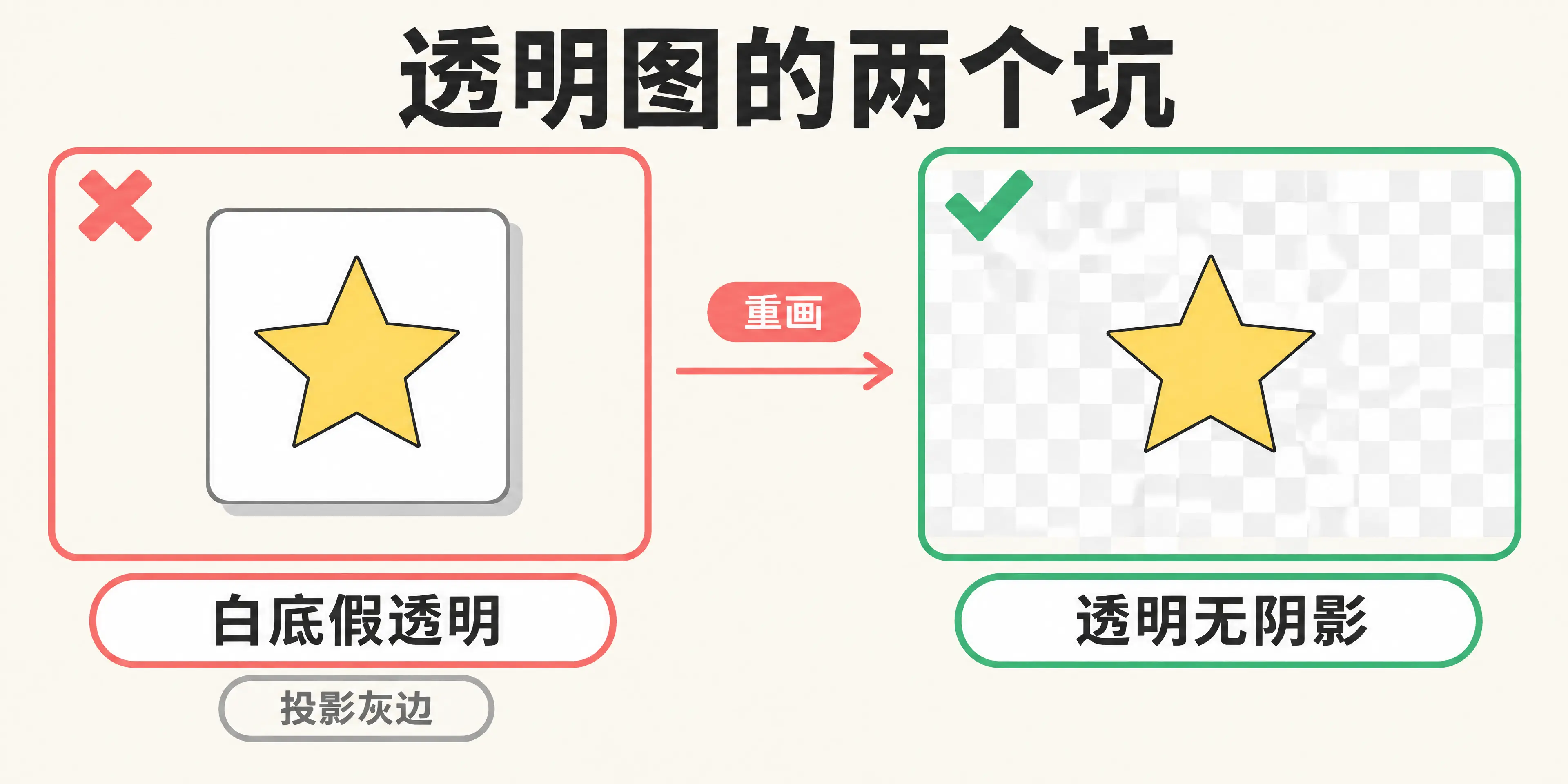 透明图的两个坑